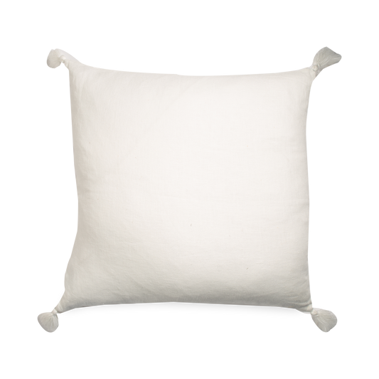 Coussin à pompons en lin