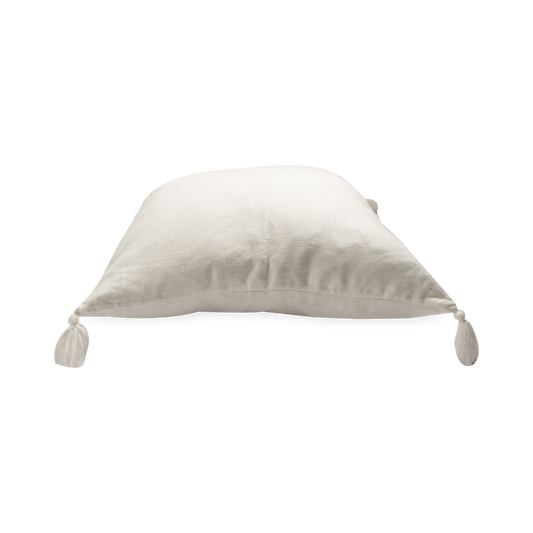 Coussin à pompons en lin